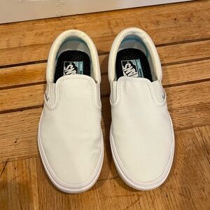 White slip on vans